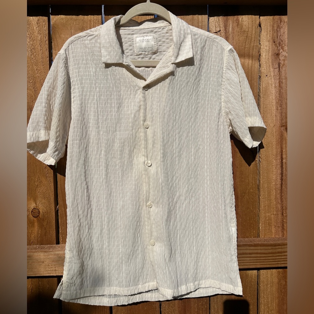 Men's Cream Button Down Shirt